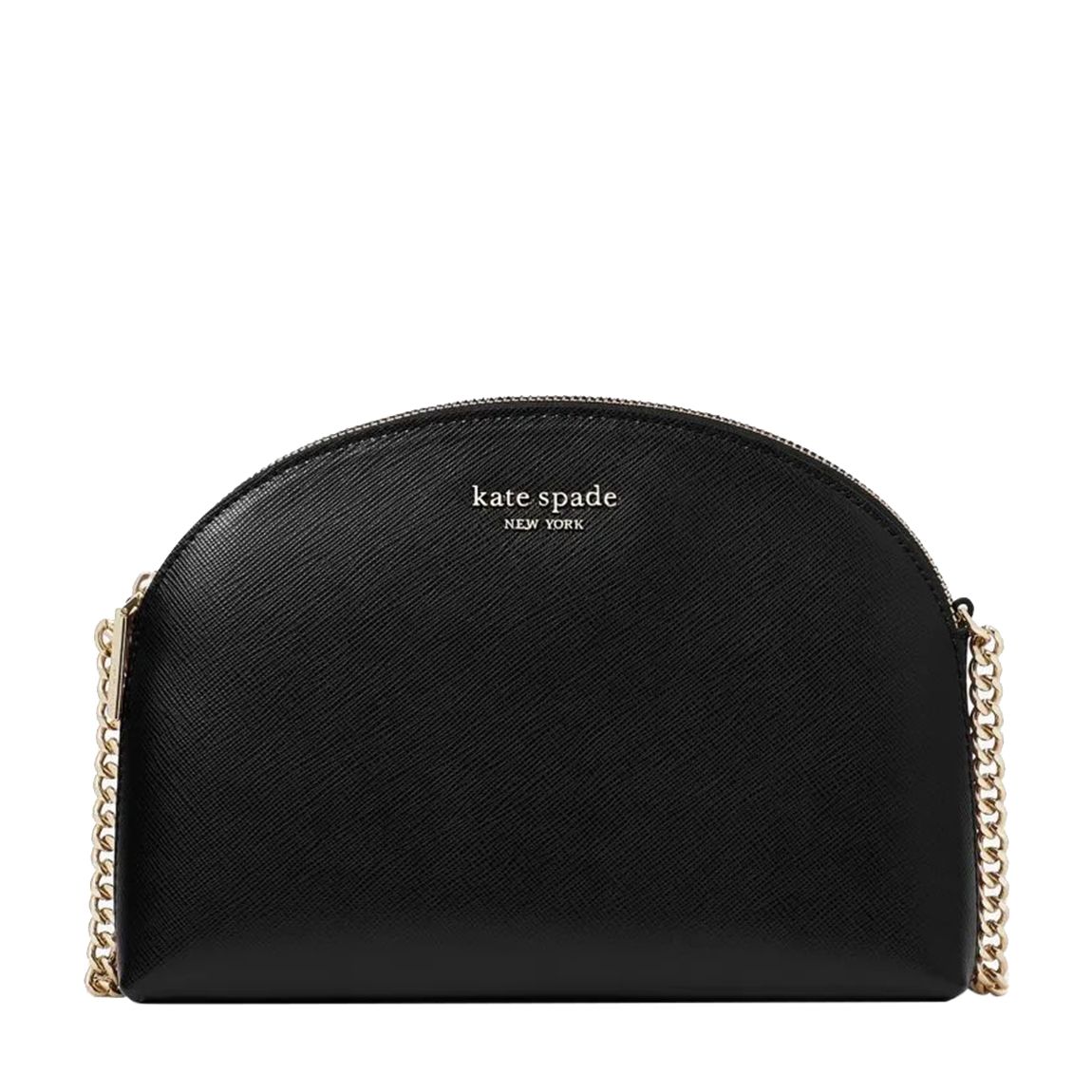 Black Spencer Saffiano Leather Double Zip Dome Crossbody main product photo