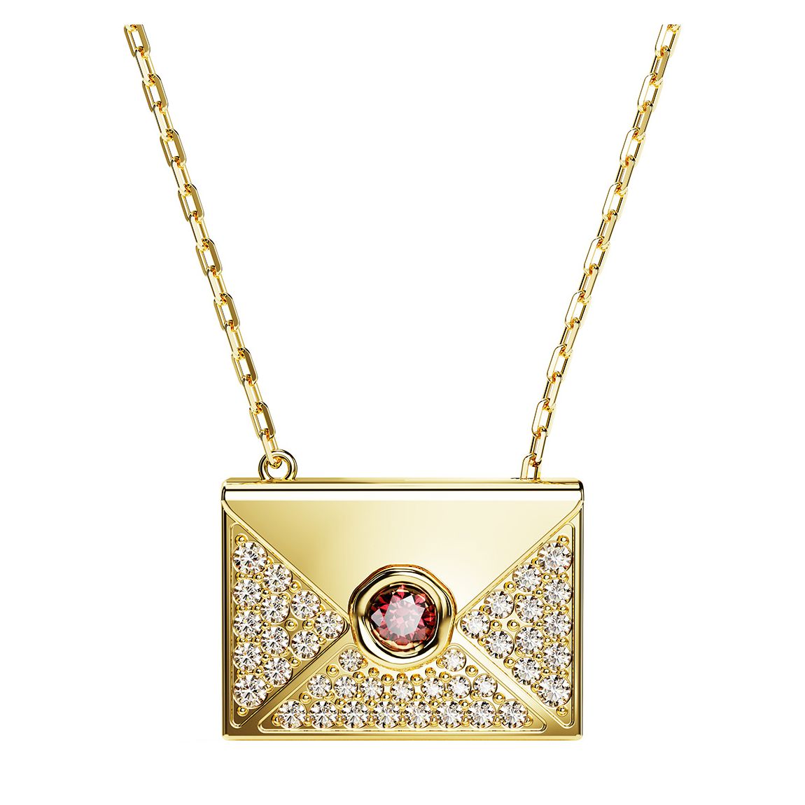 Gold Red Letra Pendant Necklace main product photo