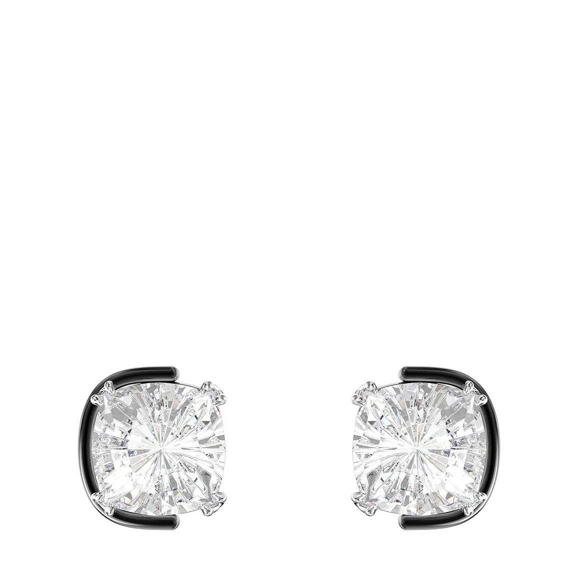 Silver Black Harmonia Stud Earrings main product photo
