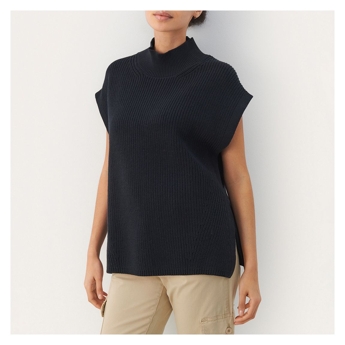 Navy High Neck Knit Jumper main product photo