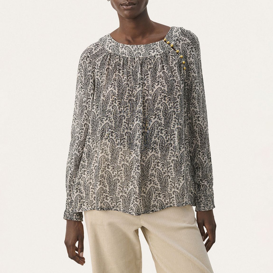 Brown Print Laja Blouse main product photo