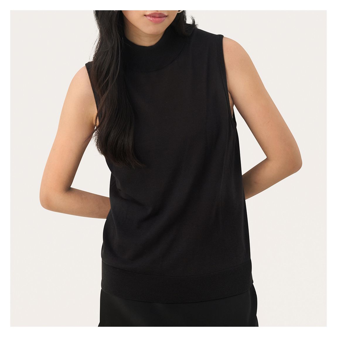 Black Lise Silk Blend Top main product photo