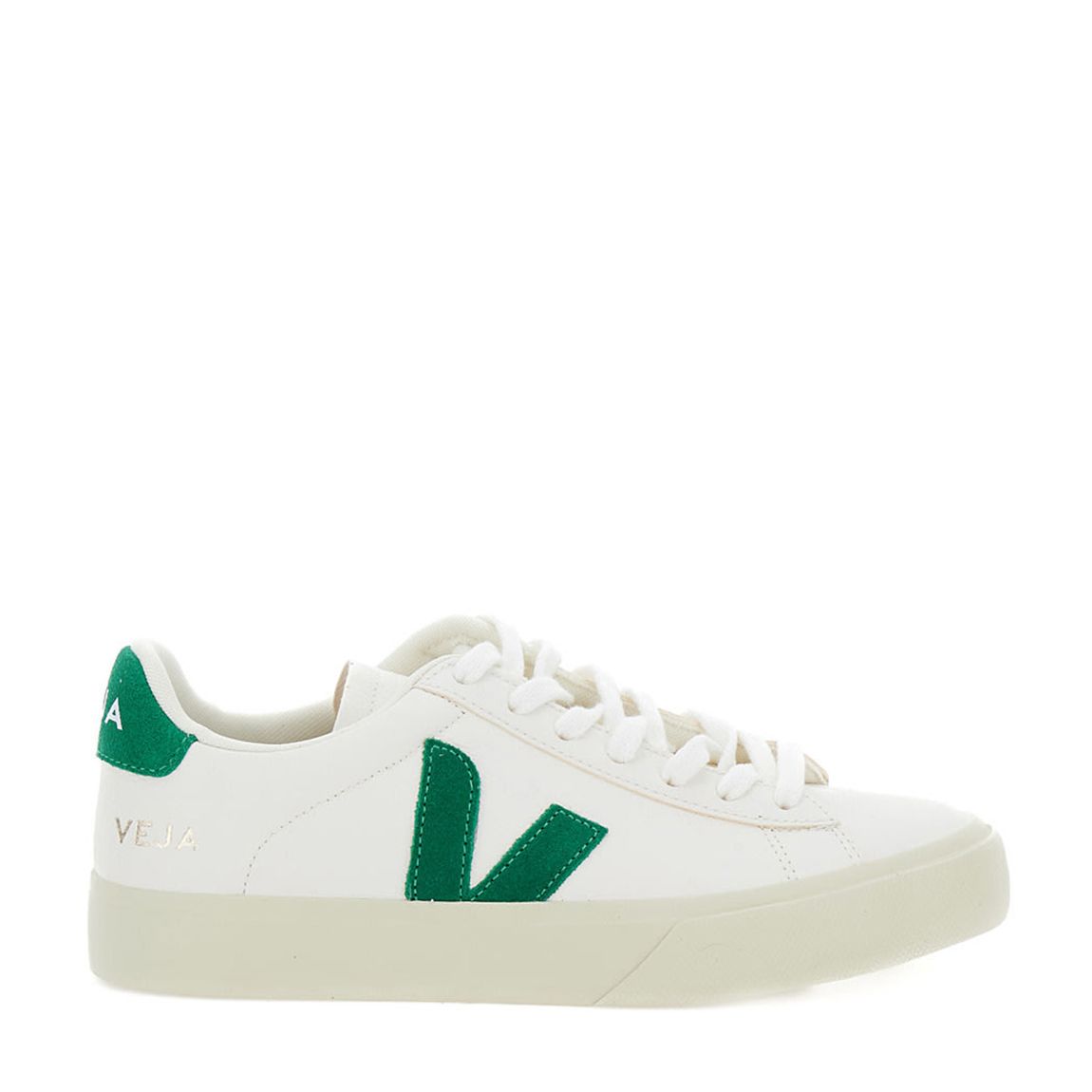 Women's White/Green Leather Campo CA Trainer main product photo
