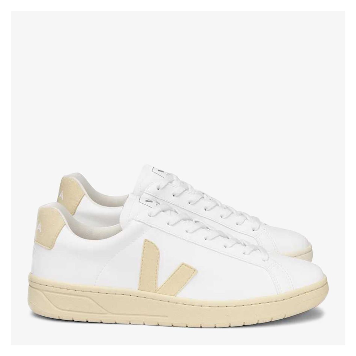 Women's White/Beige Leather Urca Trainer main product photo