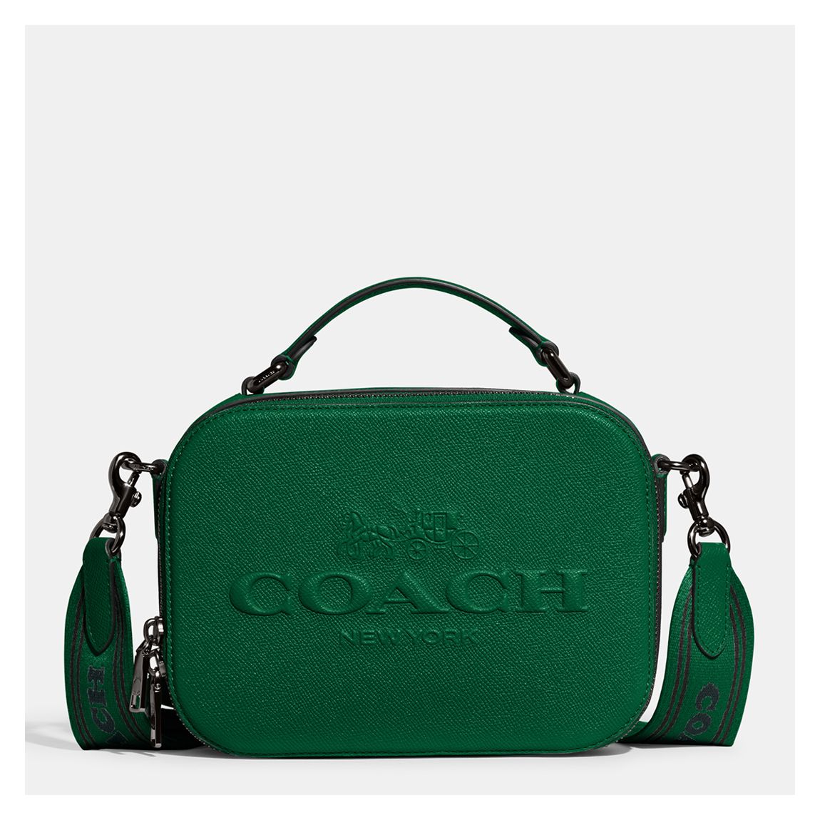 Green Crossgrain Leather Top Handle Crossbody main product photo