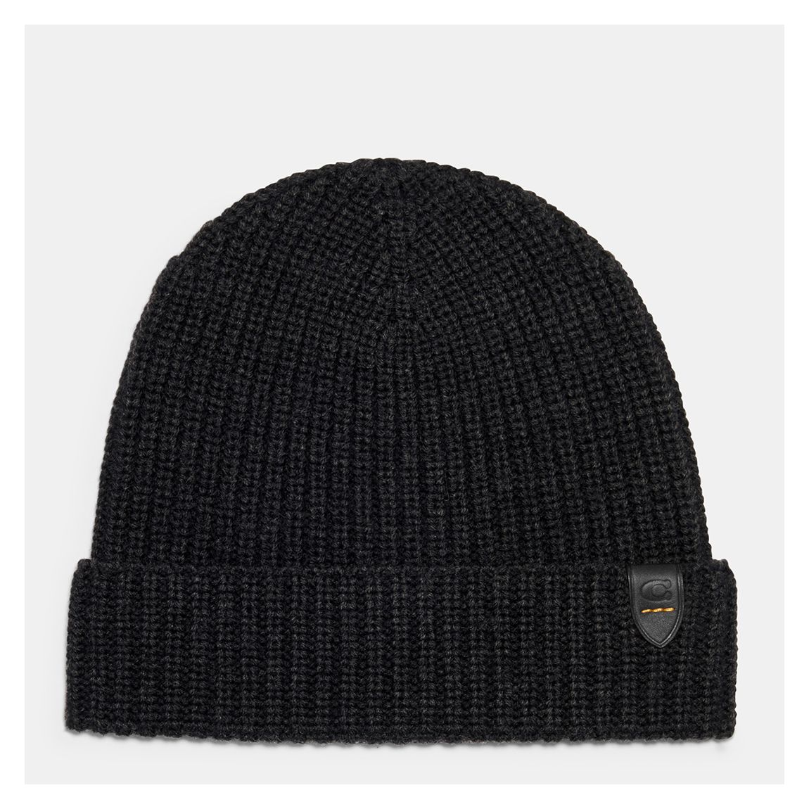 Charcoal Merino Wool Rib Knit Hat main product photo