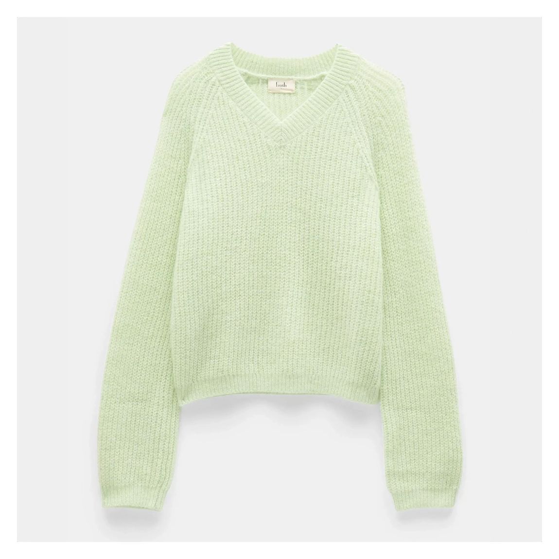 Mint Green Fluffy Wool Blend Jumper main product photo