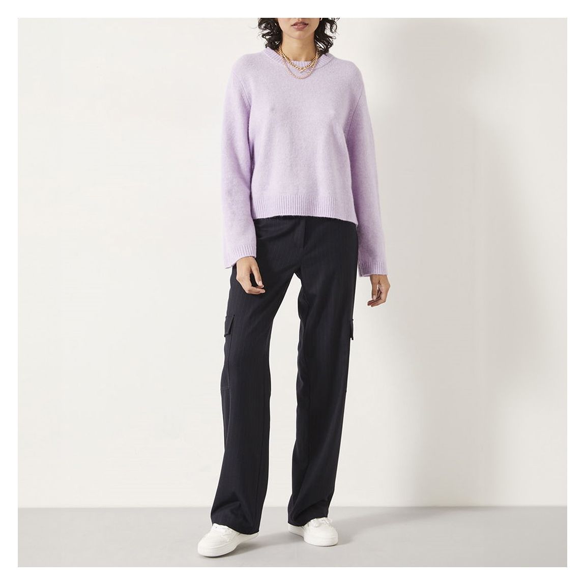 Lilac Fluffy Knitted Wool Blend Jumper main product photo