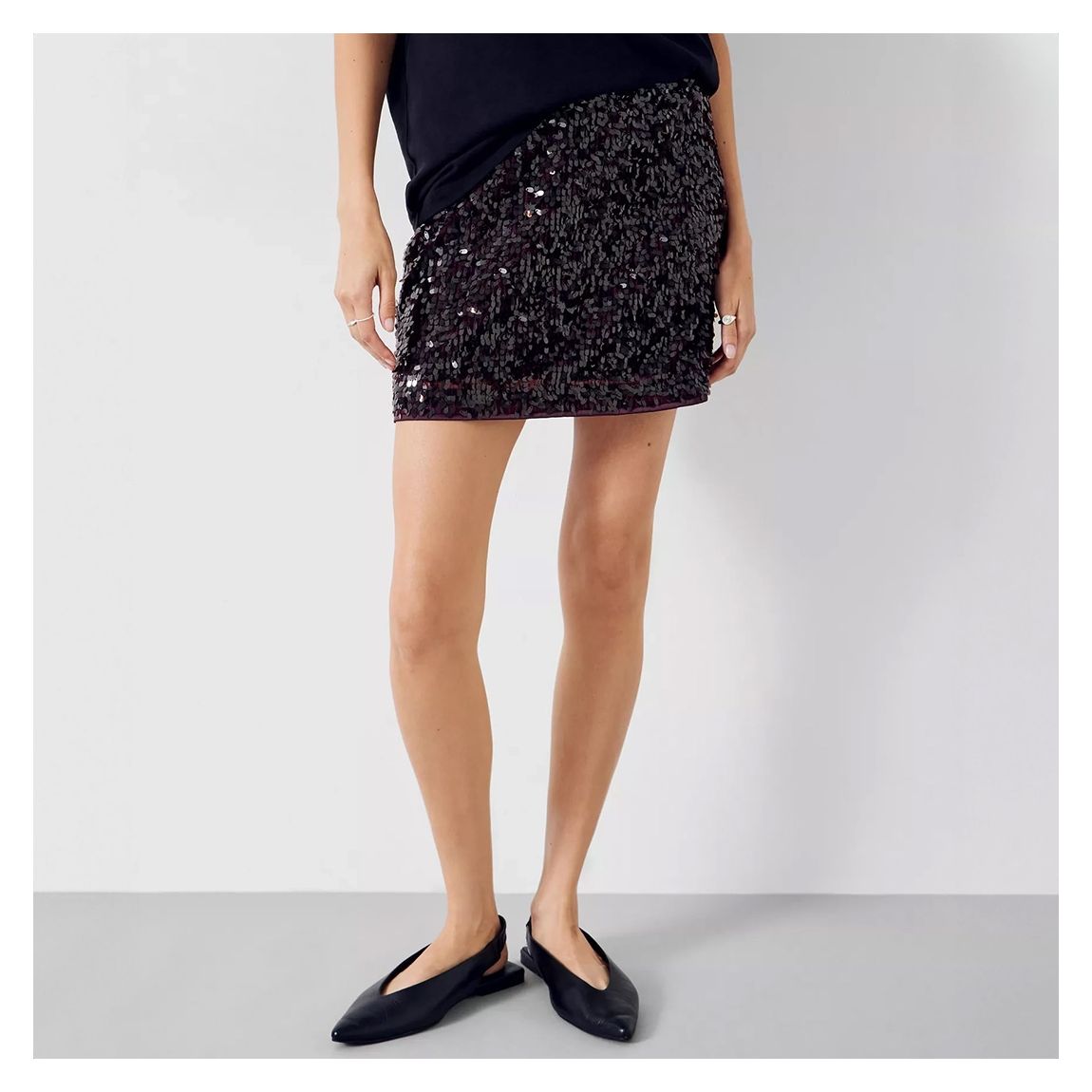 Chocolate Sequin Mini Skirt main product photo