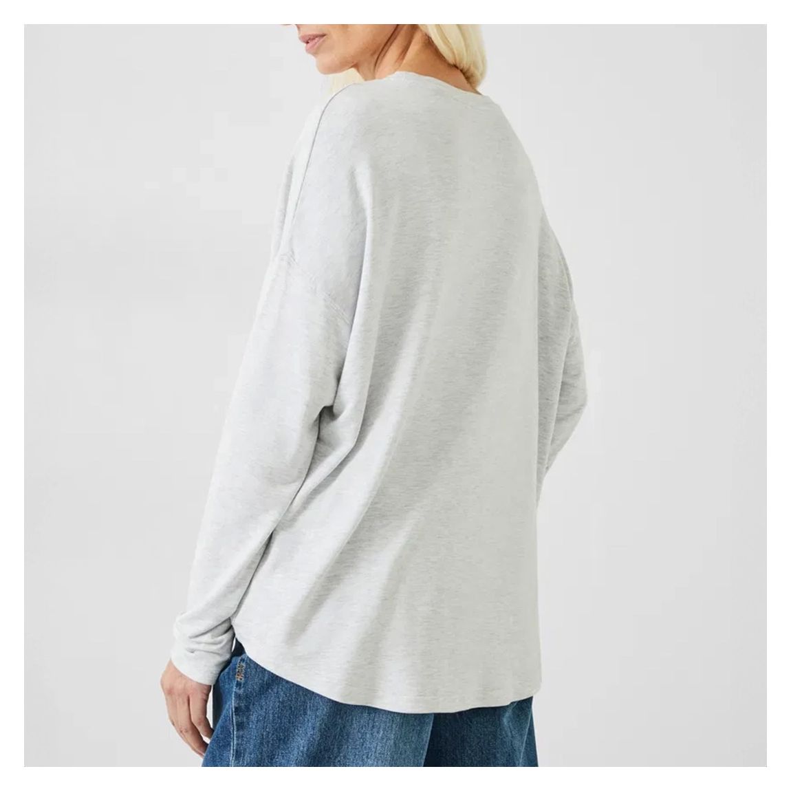 Pale Grey Marl Boat Neck Top main product photo