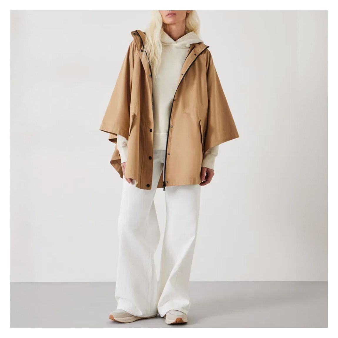 Camel Oversized Hooded Cape main product photo