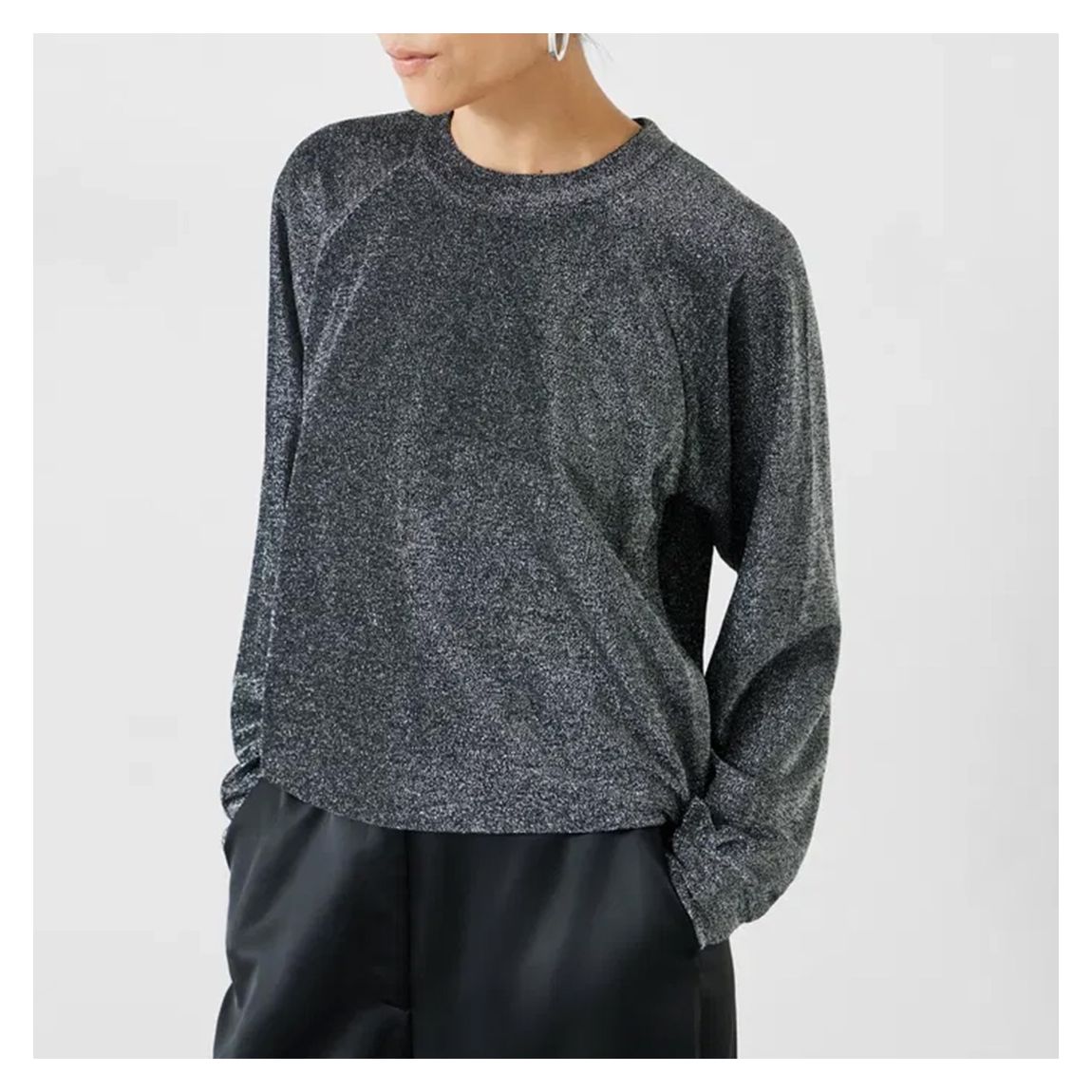 Silver Raglan Sleeve Sparkle Sweatshirt main product photo