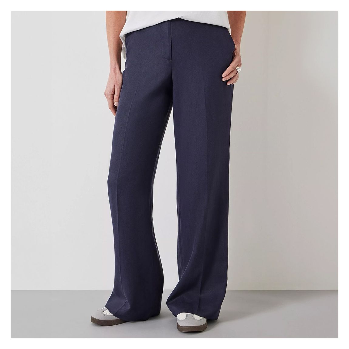 Navy Flat Front Trousers main product photo