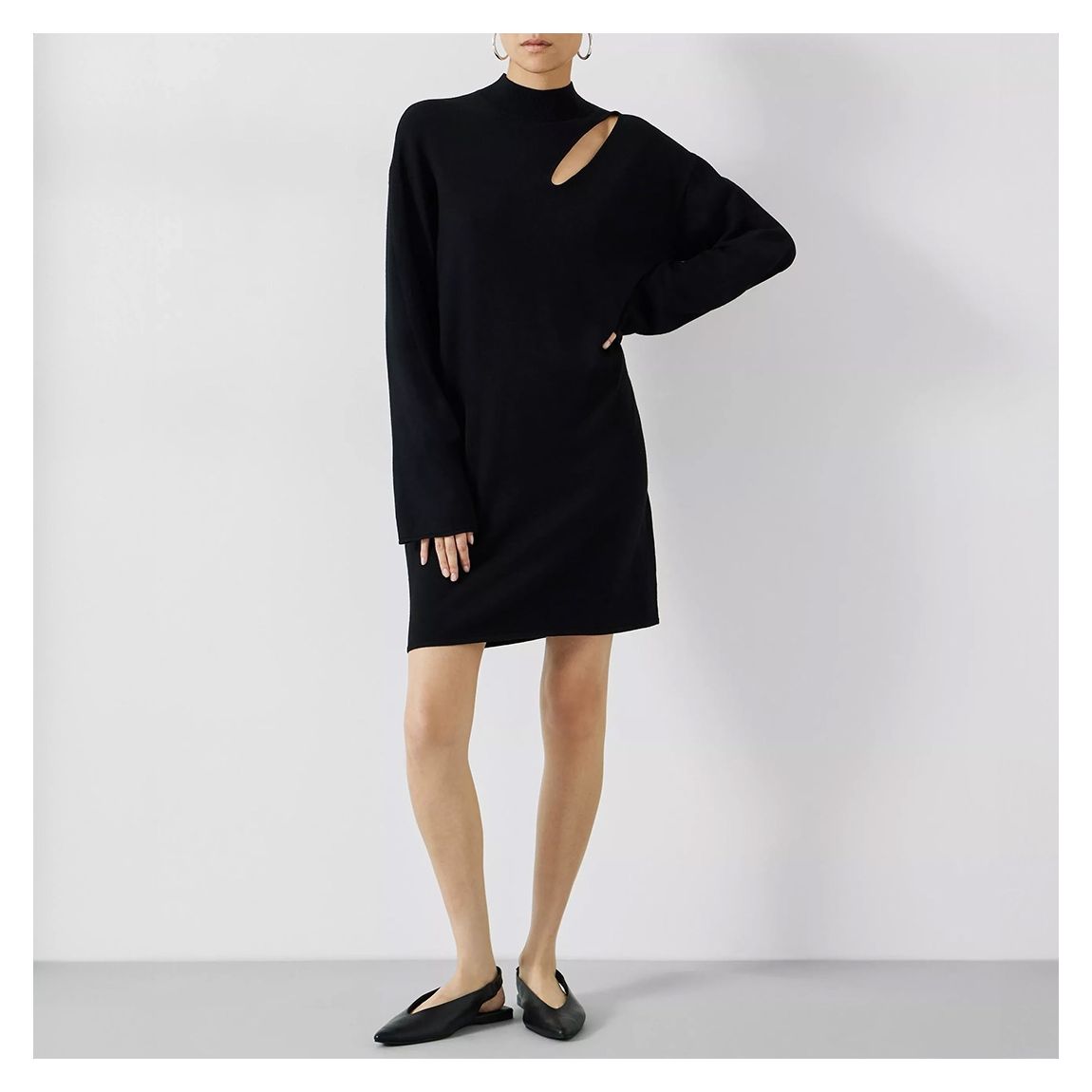Black Cut Out Knitted Dress main product photo
