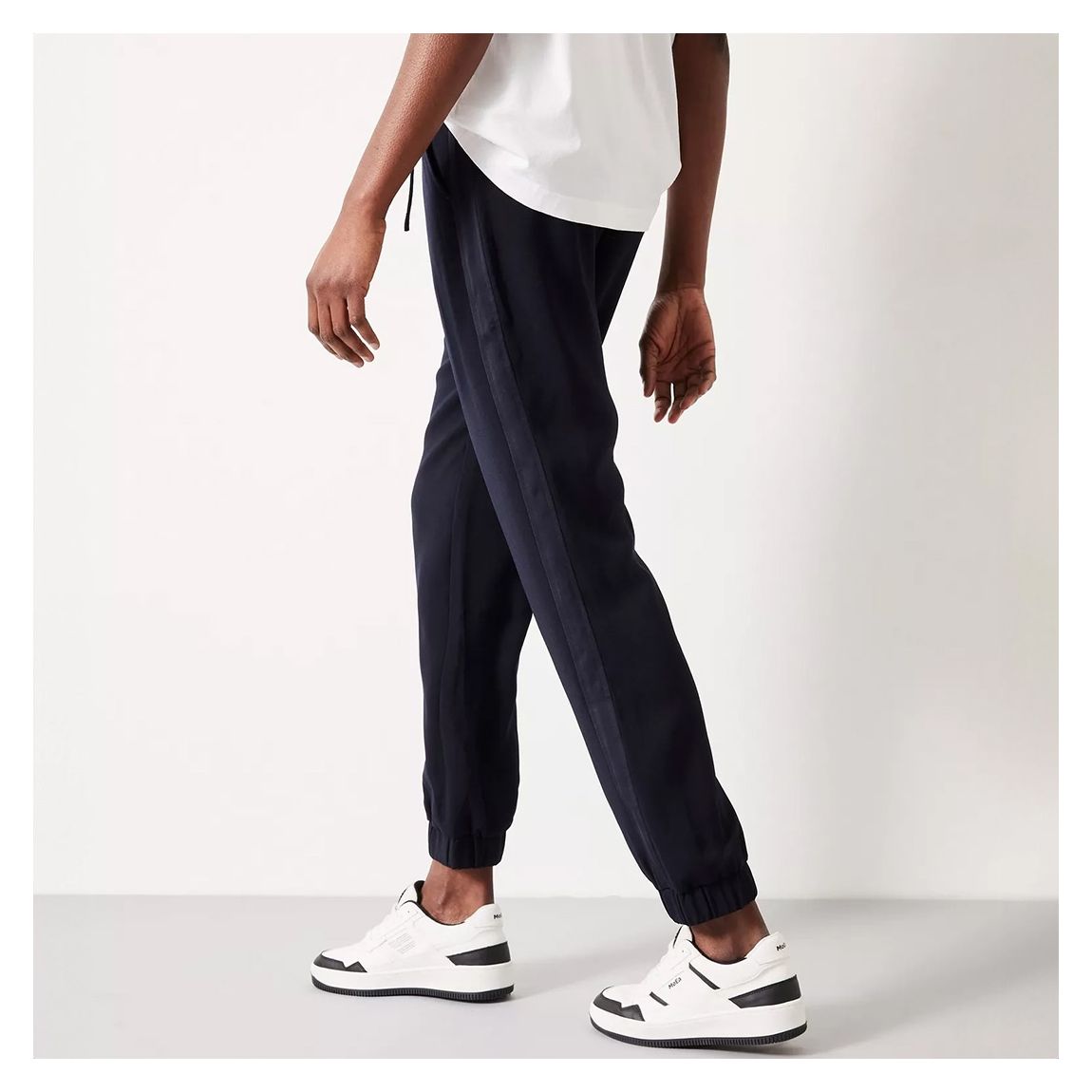 Navy Crepe Cuffed Trousers main product photo