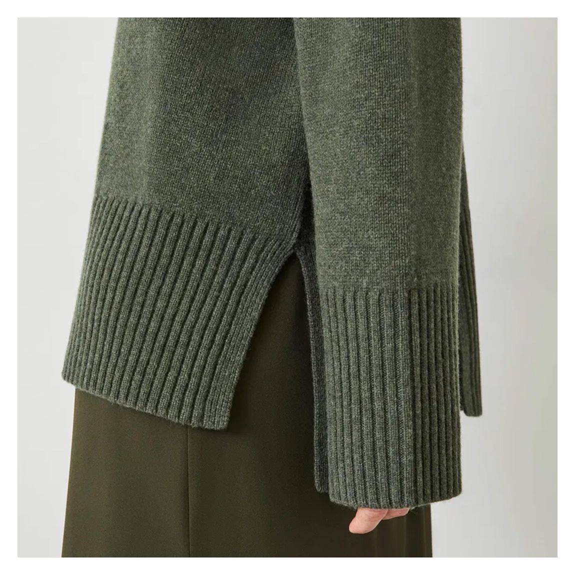Forest Green Split Back Wool Jumper main product photo