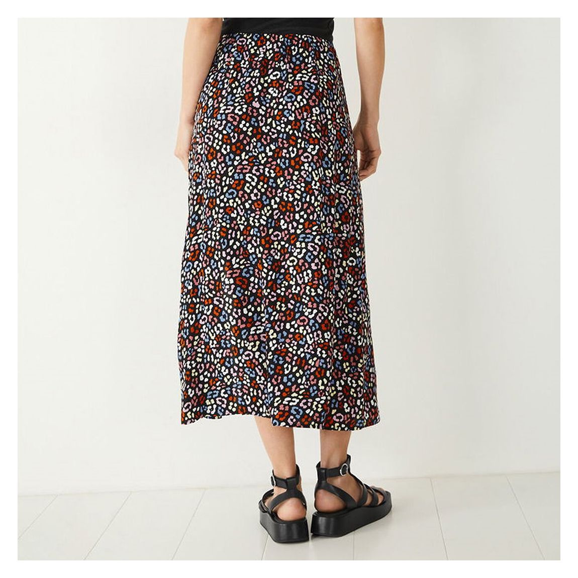 Black Printed Kourtney Midi Skirt main product photo