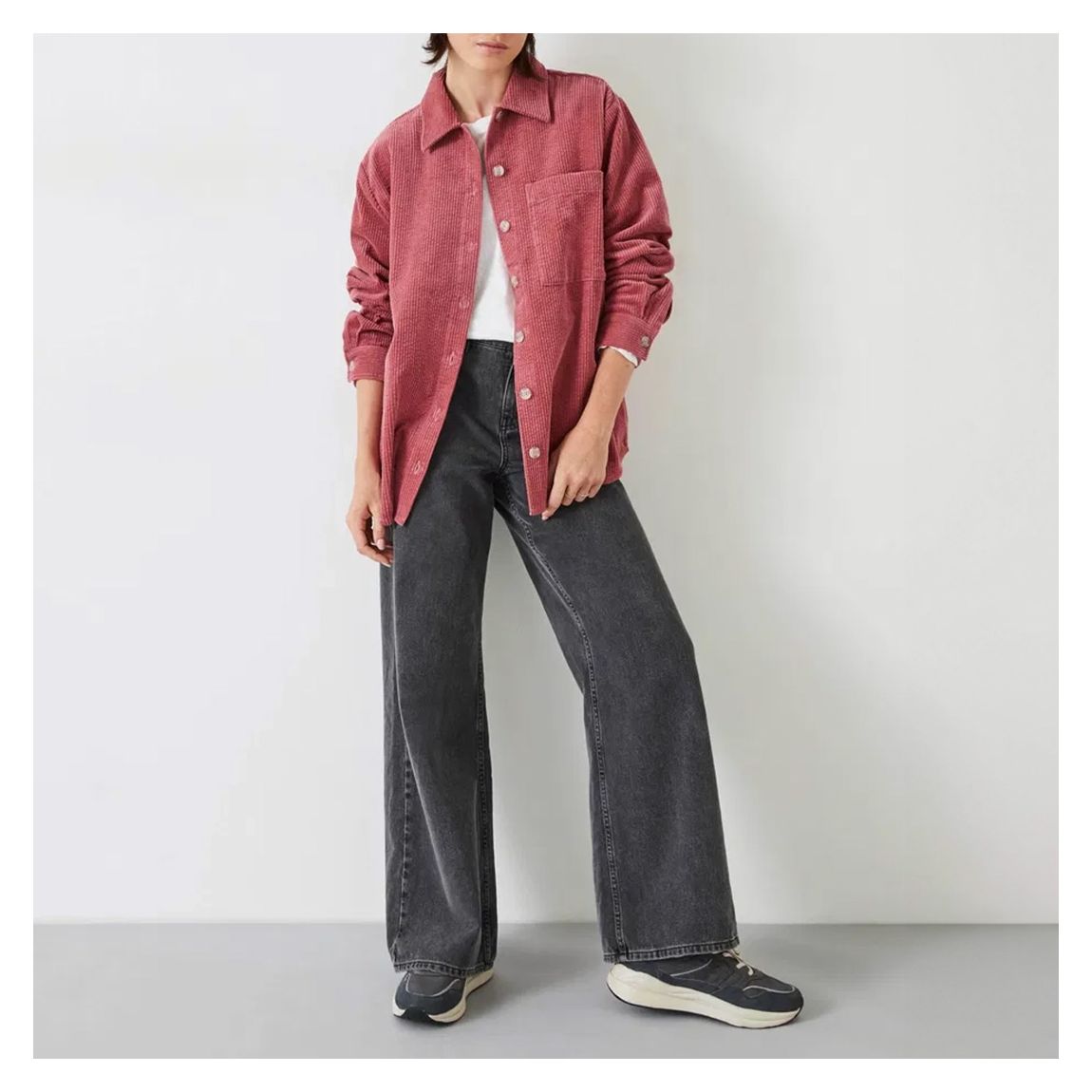 Dark Pink Corduroy Overshirt main product photo