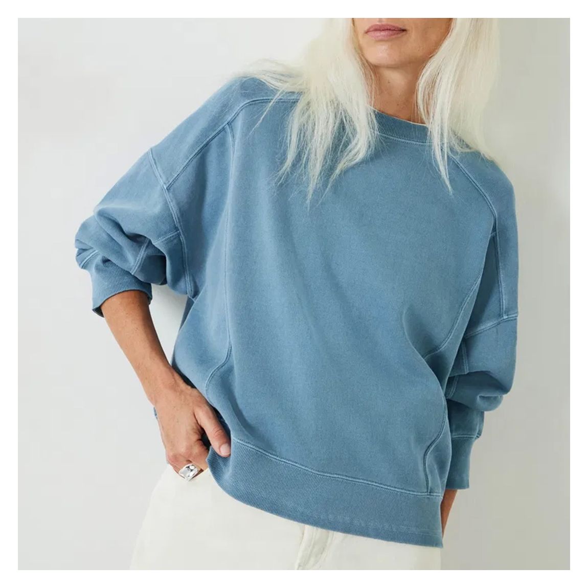 Cornflower Seam Detail Sweatshirt main product photo