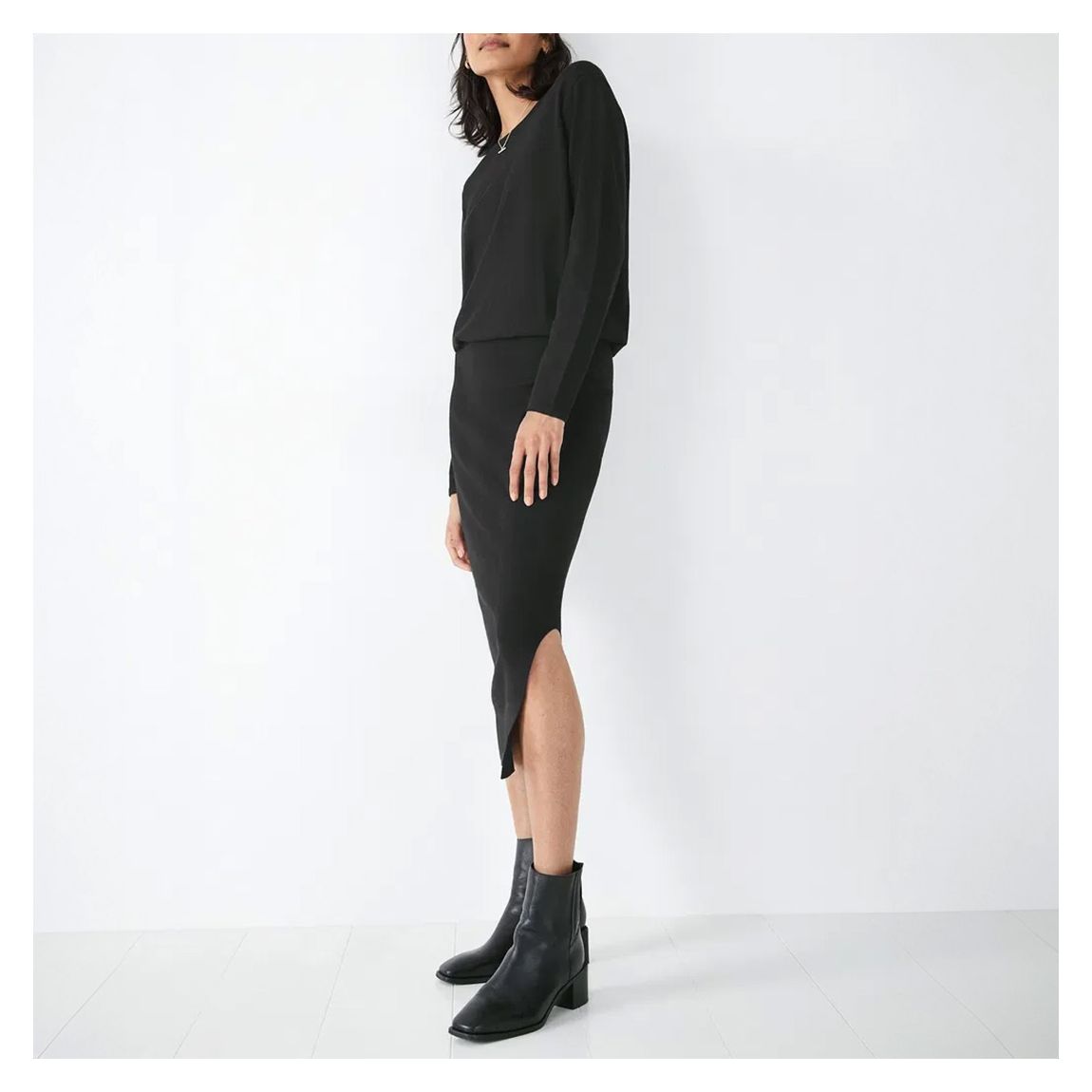 Black Knitted Midi Dress main product photo