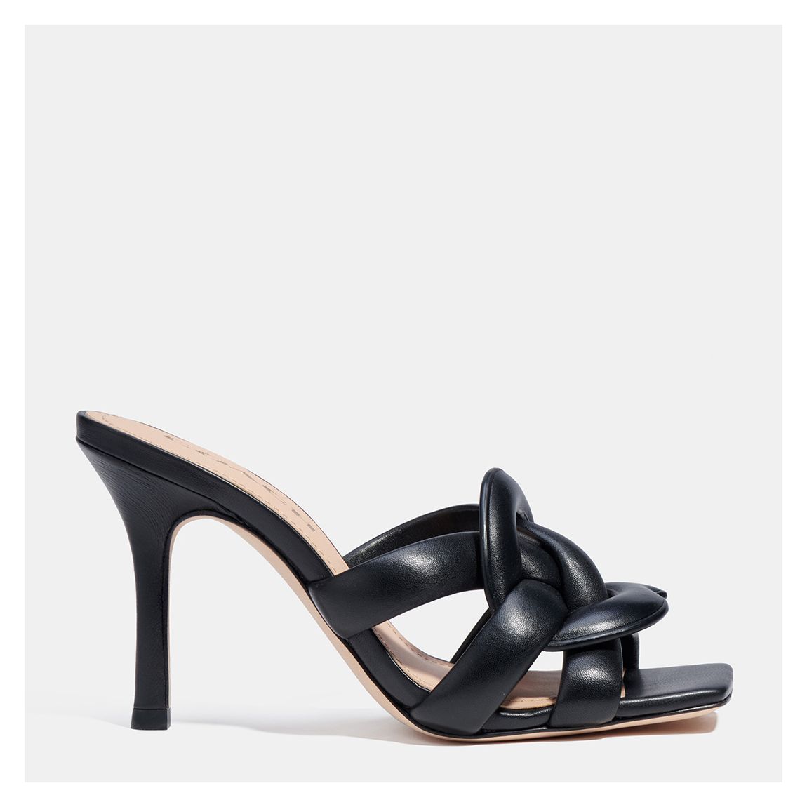 Black Kellie Leather Heeled Sandal main product photo