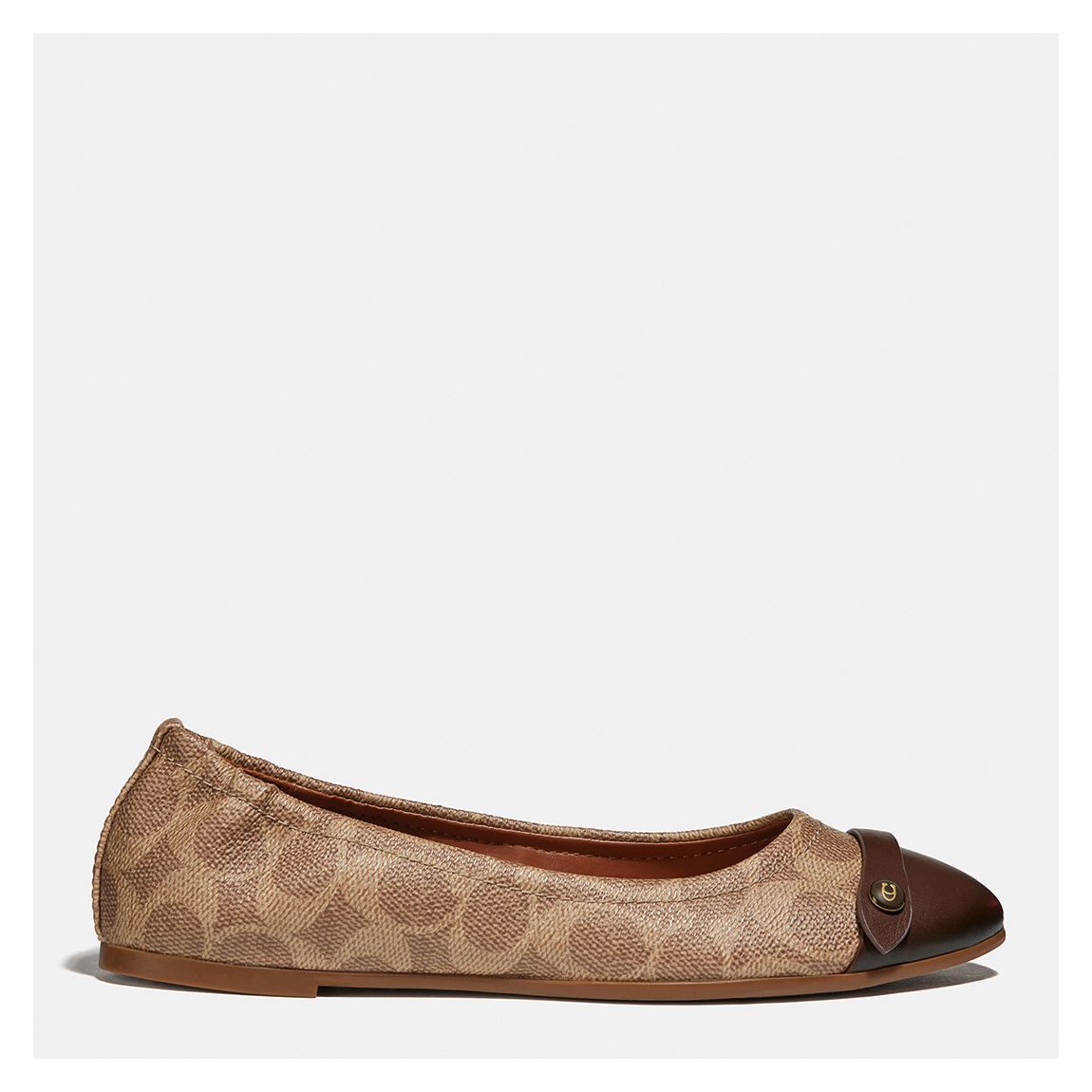 Tan Brandi C Button Ballet Flats main product photo