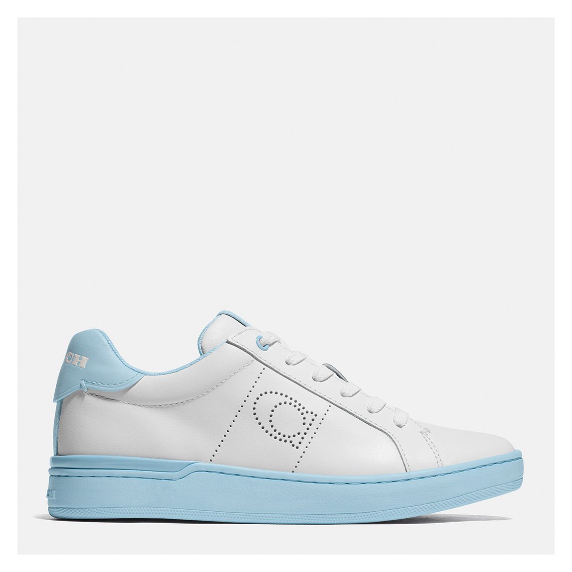 White/Blue Lowline Leather Trainers main product photo