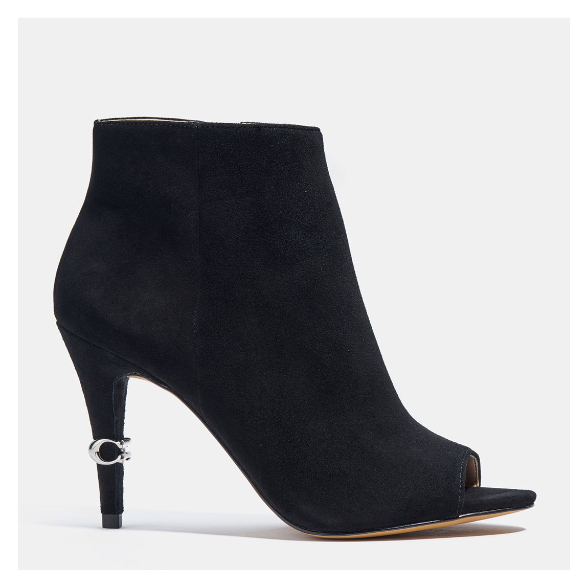 Black Remi Suede Heeled Ankle Boot main product photo