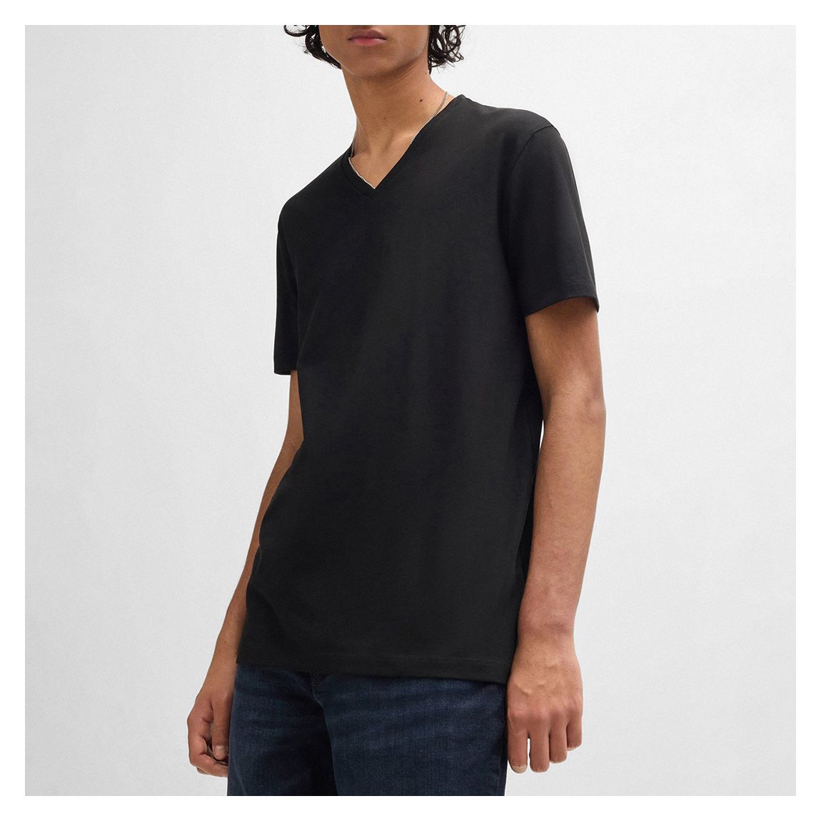 Black 2 Pack V Neck Cotton T-Shirt main product photo