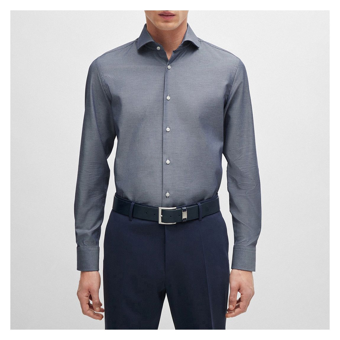 Navy Textured Cotton Shirt main product photo