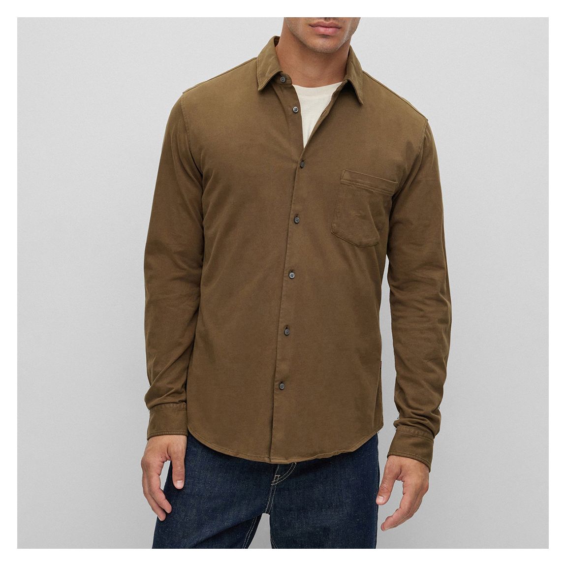 Brown Mysoft Button Down Shirt main product photo