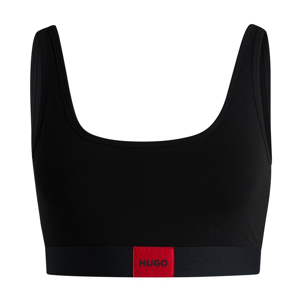 Black Unlined Cotton Bralette main product photo