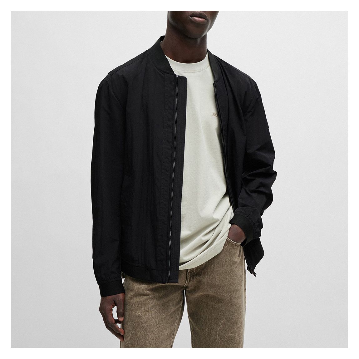 Black Classic Bomber Jacket main product photo