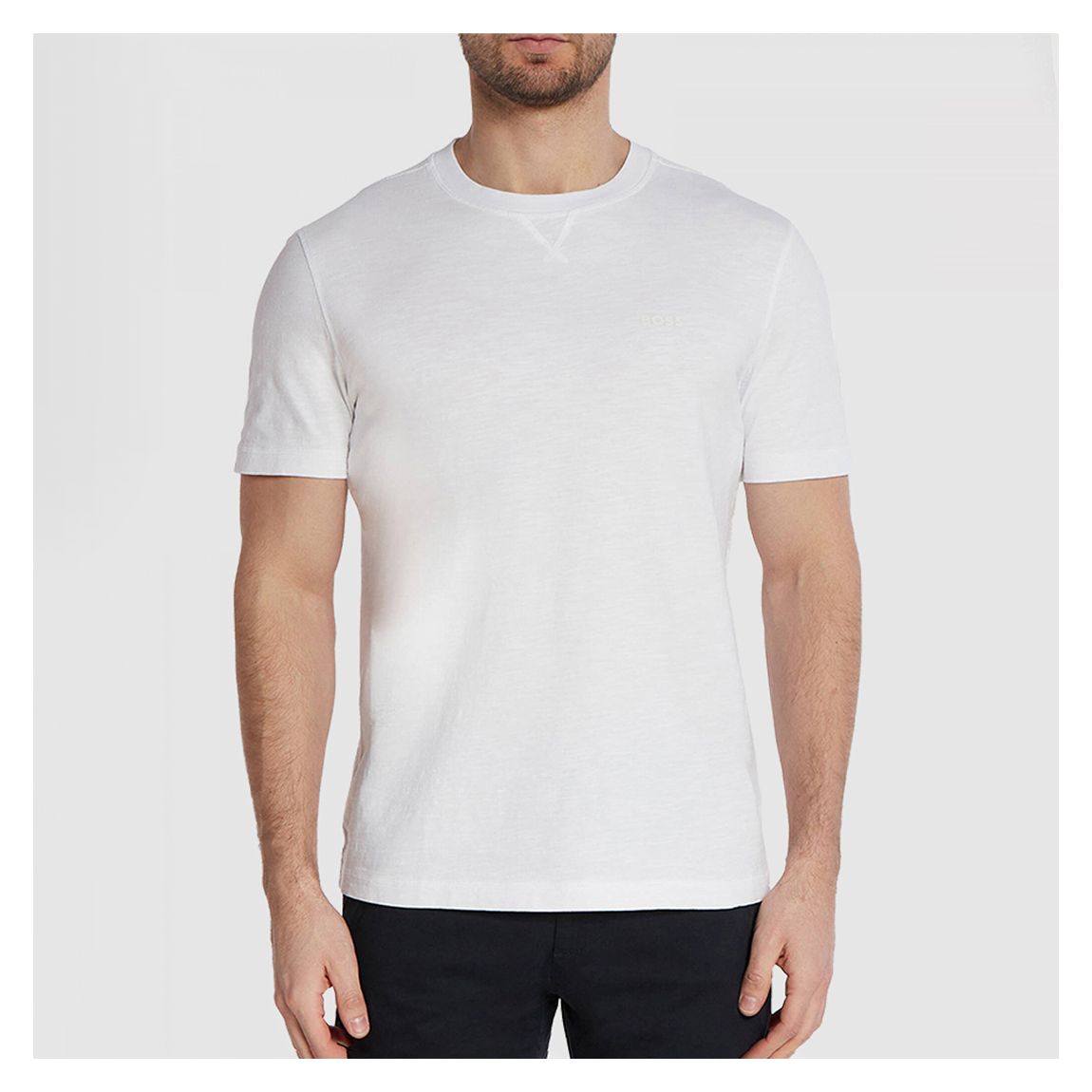 White Crew Neck Cotton T-Shirt main product photo