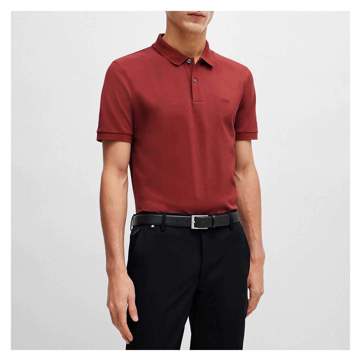 Brown Embroidered Logo Cotton Polo Shirt main product photo