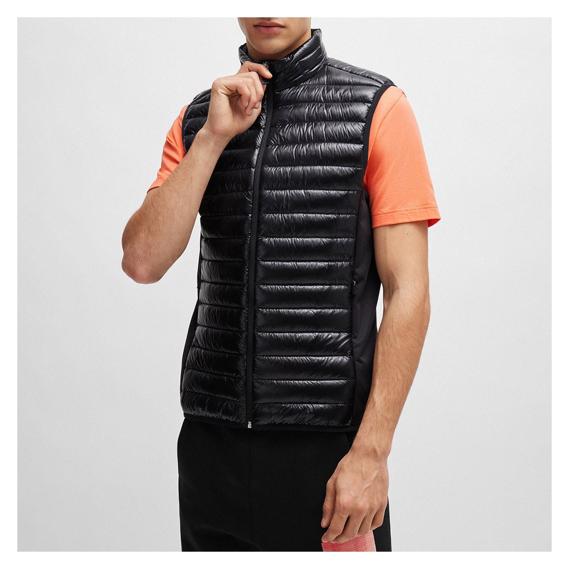 Black Padded Zip Gilet main product photo