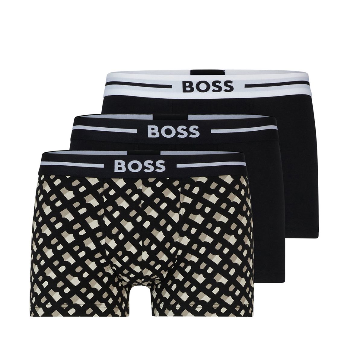 Black 3 Pack Logo Print Boxers main product photo