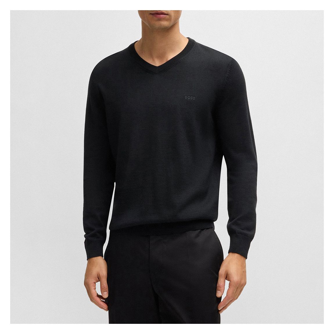 Black Baram V-Neck Jumper main product photo
