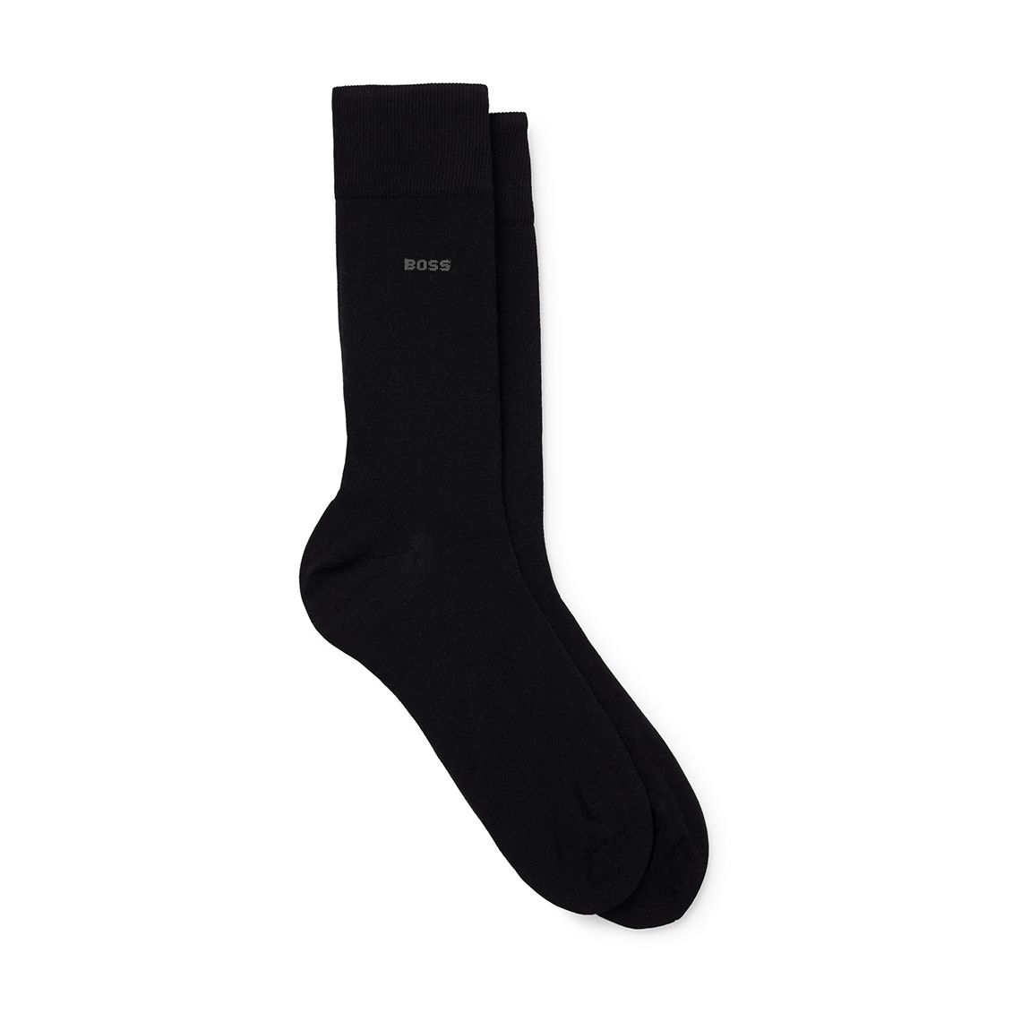 Black 2 Pack Rib Embroidered Socks main product photo