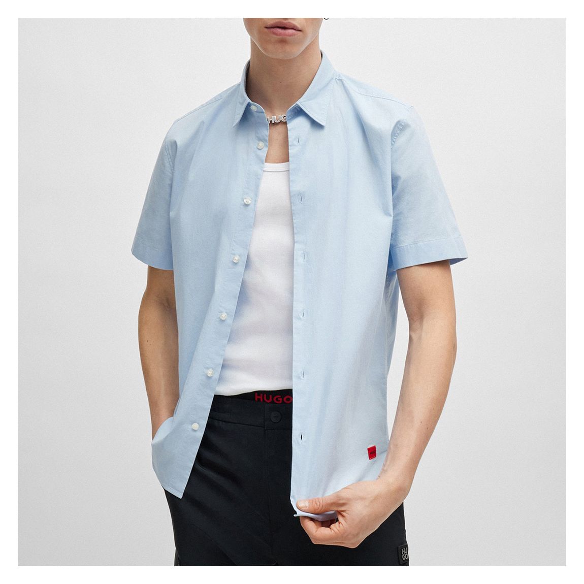 Light Blue Ebor Cotton Shirt main product photo