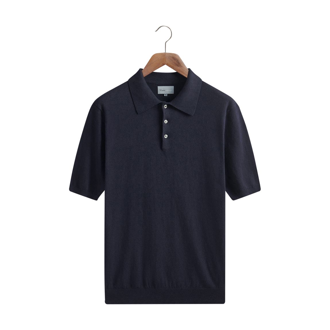 Navy Cotton Cashmere Polo Shirt main product photo