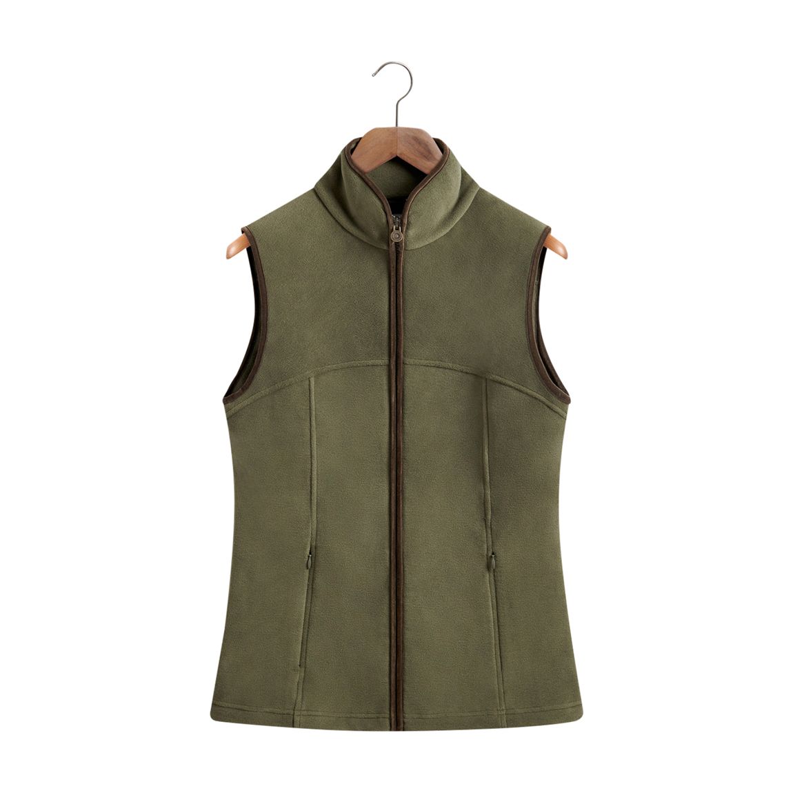Women's Khaki Fleece Gilet main product photo