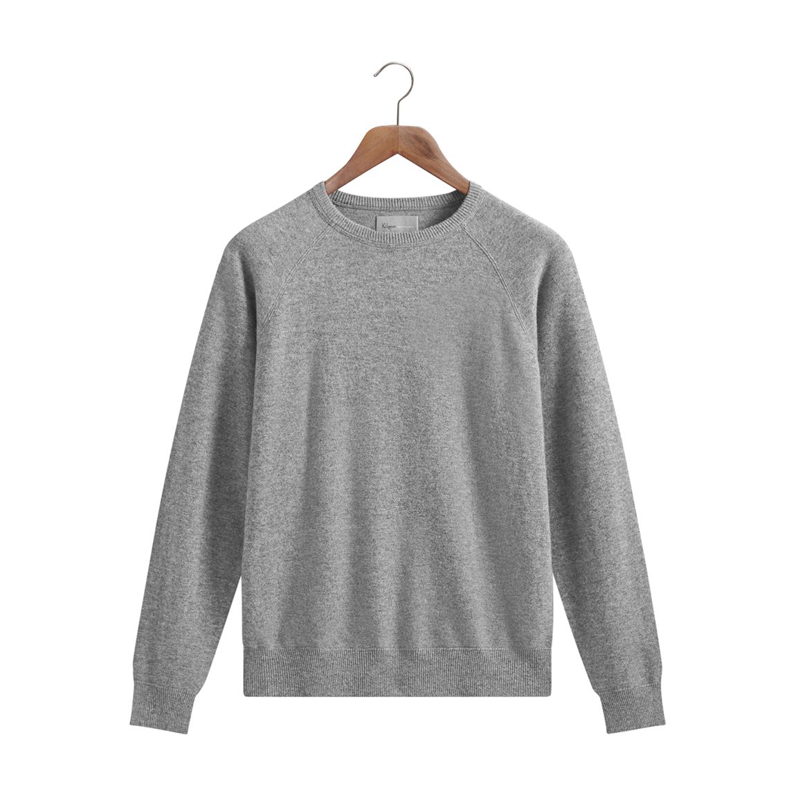 Grey Crew Neck Wool Cashmere Jumper main product photo