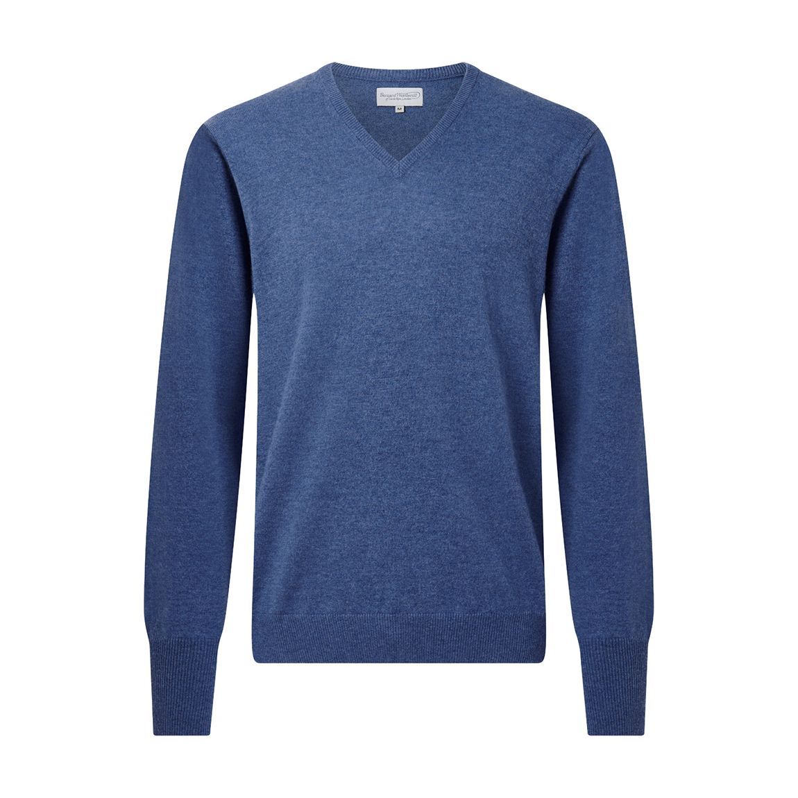 Blue Classic V-Neck Wool Cashmere Jumper main product photo