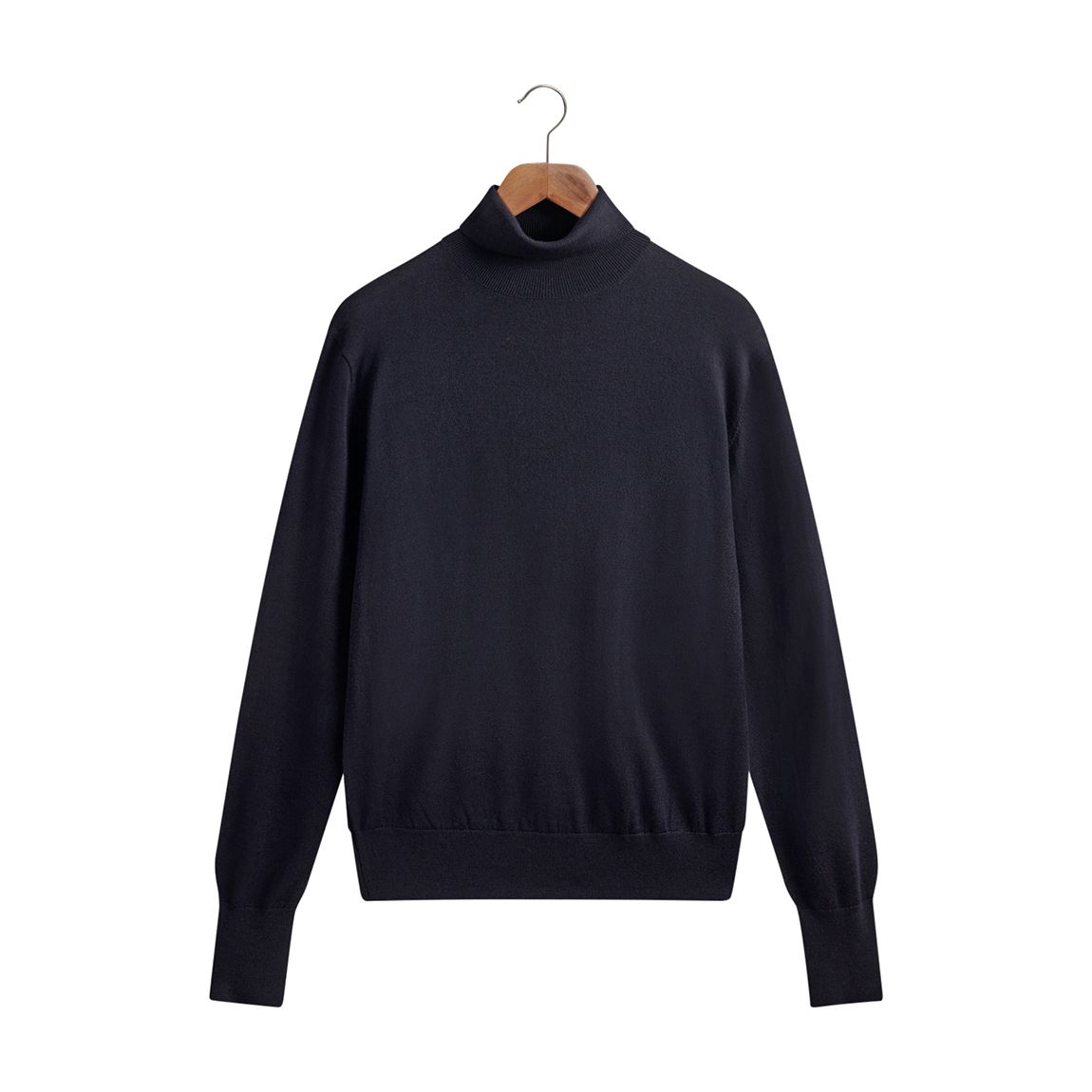 Navy Roll Neck Merino Wool Jumper main product photo