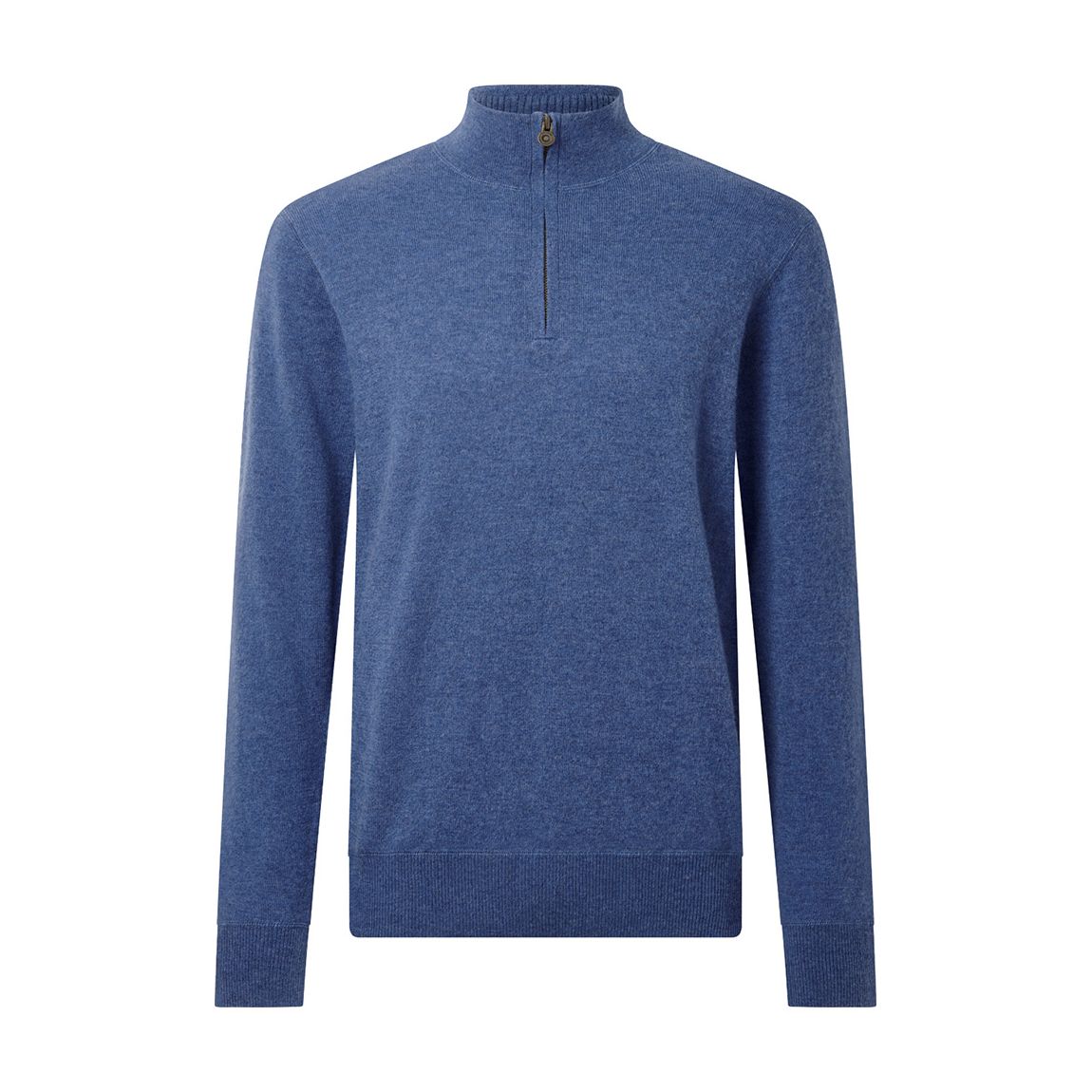 Blue 1/4 Zip Wool Cashmere Jumper main product photo