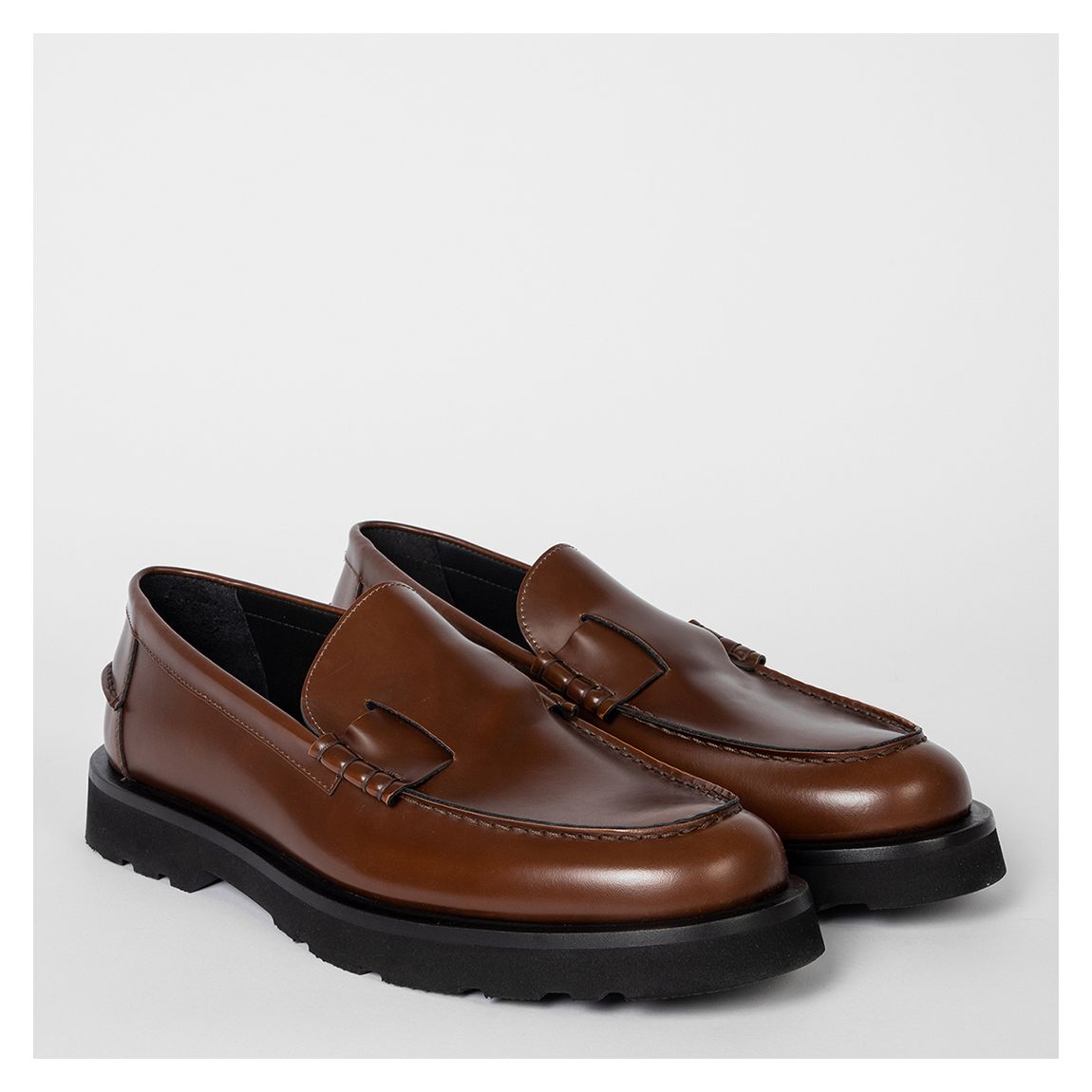Tan Mayfield Inverted Leather Loafers main product photo