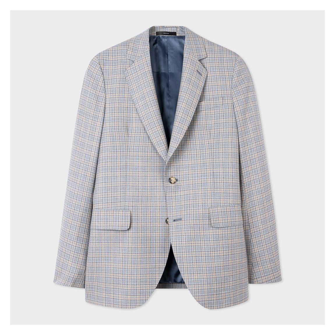 Ecru Check Flap Wool Blazer main product photo