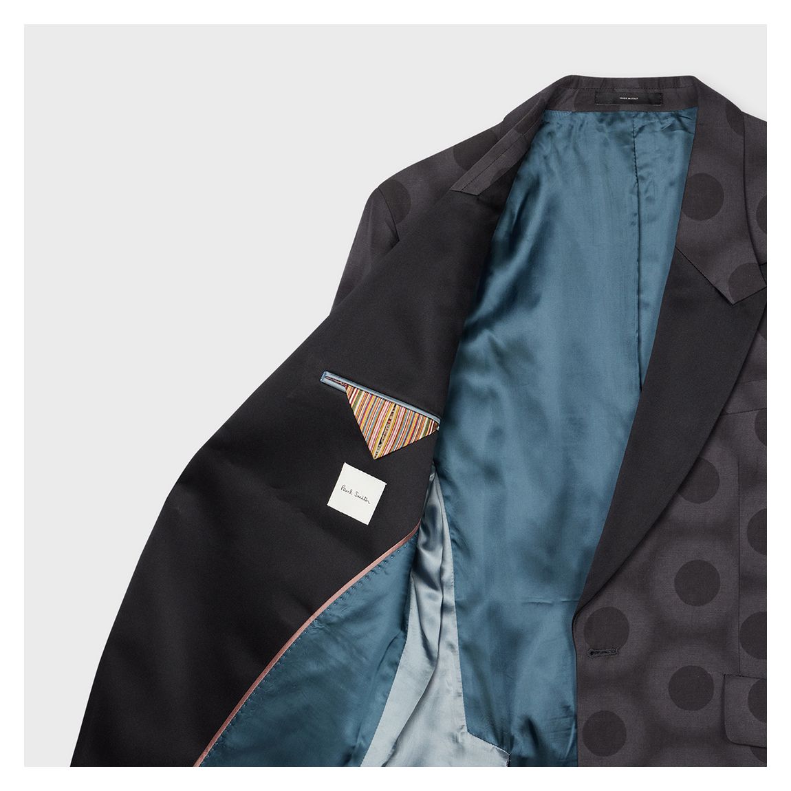 Black Circle Print Linen Blend Blazer main product photo