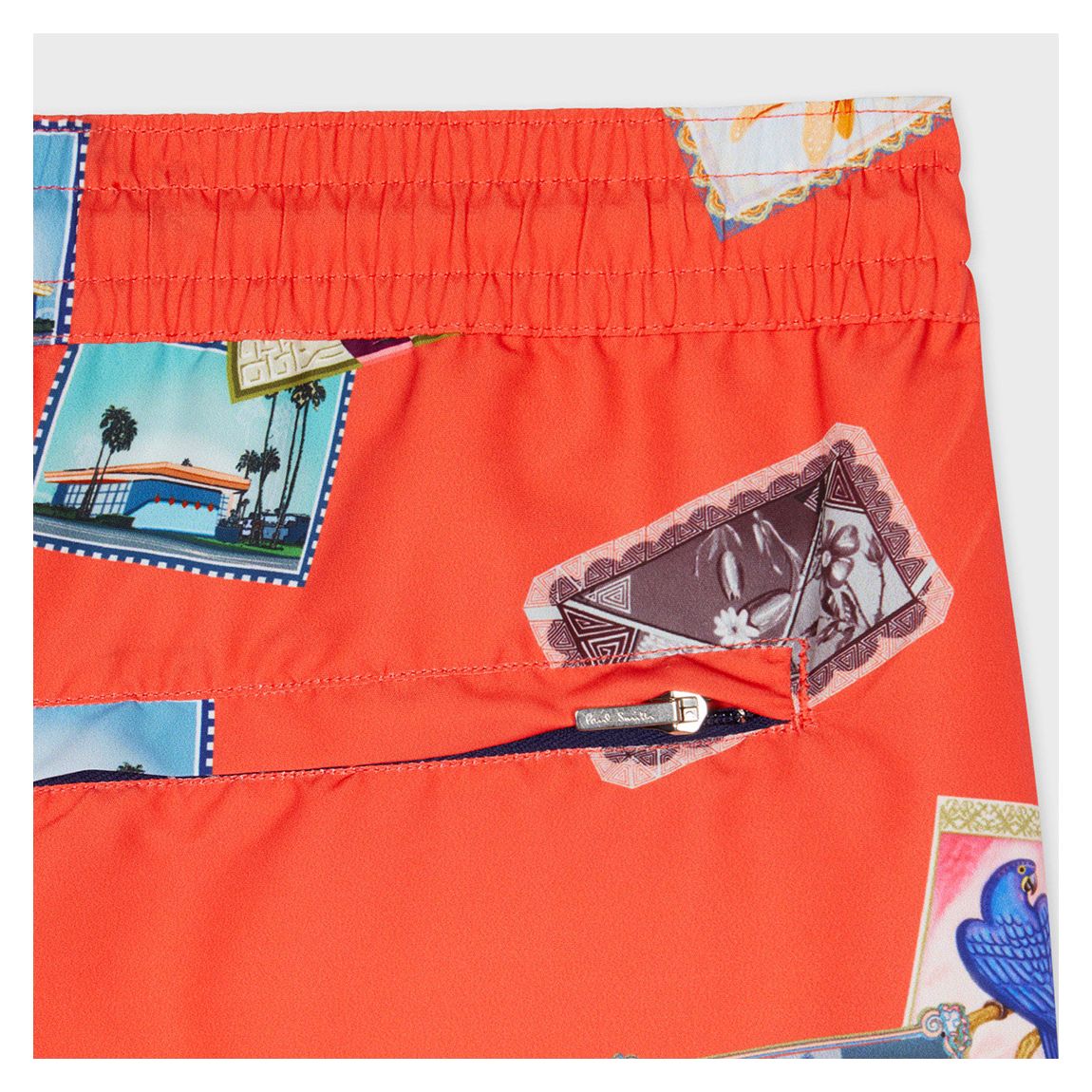 Orange Postcard Print Swimming Shorts main product photo